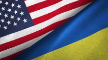 United States and Ukrainian flags